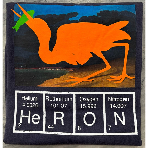 Heron Preston Periodic Tables T-Shirt 'Blue/Orange' Oversized XS - Picture 3 of 7